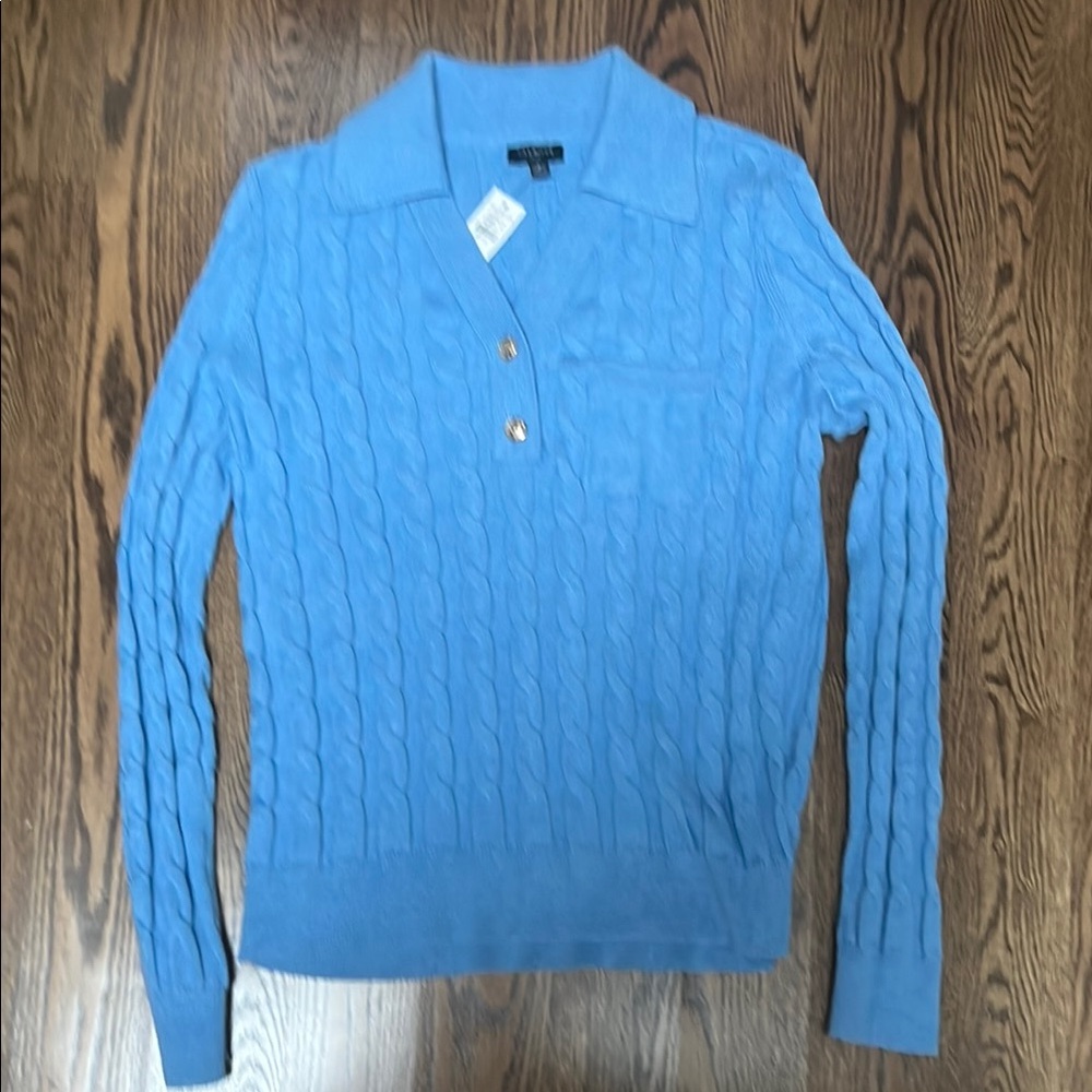 Talbots Blue Cable Knit Women's Sweater